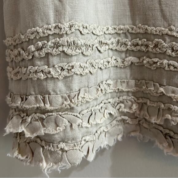 Tommy Bahama Linen Lightweight Tan Ruffle Skirt - Picture 4 of 6